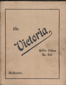 Book - THE VICTORIA COFFEE PALACE MELBOURNE