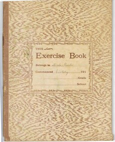 Document - MERLE BUSH COLLECTION: EXERCISE BOOK (COOKERY), 1918