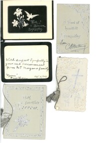 Document - BUSH COLLECTION: SYMPATHY CARDS TO S.A. BUSH, 1902