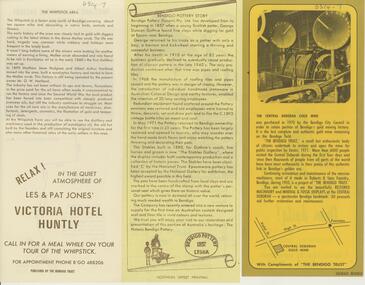 Document - BENDIGO TOURISM BROCHURES COLLECTION: TOURISM BROCHURES, 1970's