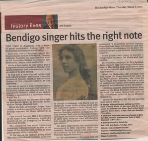 Newspaper - THE BENDIGO MINER: BENDIGO SINGER HITS THE RIGHT NOTE