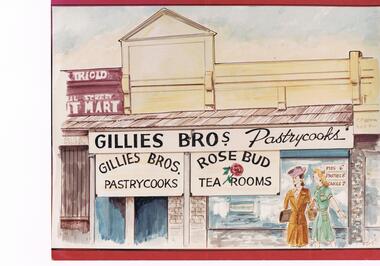 Photograph - NORM GILLIES COLLECTION: PHOTOGRAPH OF A SKETCH OF GILLIES BROS. PASTRYCOOKS