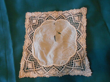 Clothing - MAGGIE BARBER COLLECTION: DARK CREAM SILK AND LACE HANDKERCHIEF, 1800's