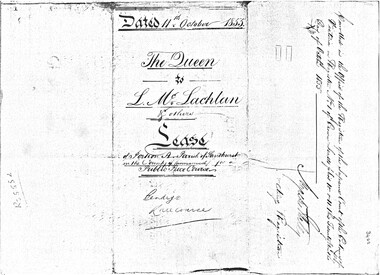 Document - LEASE DOCUMENT FOR FIRST SANDHURST RACECOURSE(PHOTOCOPY), 1855
