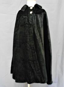 Clothing - MAGGIE BARBER COLLECTION: 3/4 LENGTH BLACK VELVET EVENING CAPE, Early 1900's