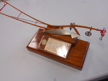 Award - THELMA DRUMMOND COLLECTION: SCALE MODEL ONE FURROW PLOUGH, 1887