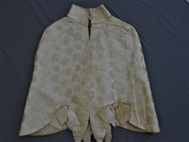 Clothing - MAGGIE BARBER COLLECTION: SILK CREAM BROCADE SHORT CAPE, 1890 - early 1900's