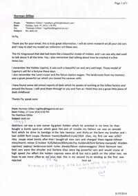 Document - NORM GILLIES COLLECTION: EMAIL EXCHANGE BETWEEN NORMAN & MATTHEW GILLIES