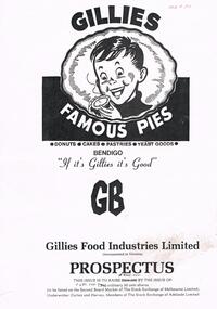 Document - NORM GILLIES COLLECTION: PROSPECTUS FOR GILLIES FOOD INDUSTRIES