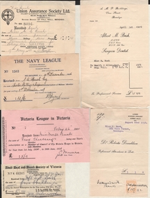 Document - BUSH COLLECTION: ASSORTED INVOICES/RECEIPTS RE BUSH FAMILY, 1926-1939