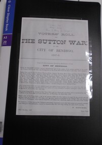 Document - VOTERS' ROLL FOR THE SUTTON WARD