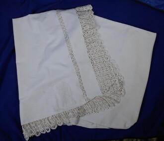 Textile - FAVALORO COLLECTION: BED-SPREAD PART OF MATCHING SET WITH PILLOW CASES, Late 1800-1900's