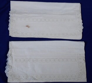 Textile - FAVALORO COLLECTION: BOLSTER PILLOW CASE WITH PIN-TUCKS AND BRODERIE TRIM, Early 1900's