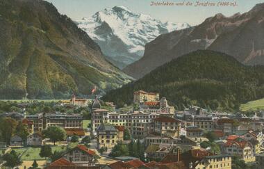 Postcard - ROY AND DORIS KELLY COLLECTION: INTERLAKEN UND DIE JUNGFRAU (4166M), POSTCARD, 1900-1920