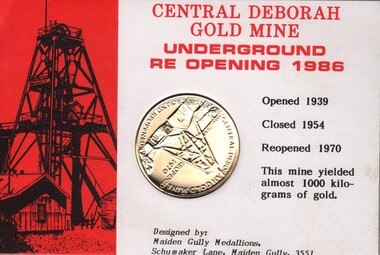 Medal - MICHELSEN COLLECTION: MEDALLION CENTRAL DEBORAH MINE REOPENING 1970