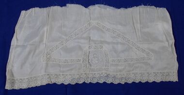 Textile - FAVALORO COLLECTION: PIECE OF SILK FABRIC WITH LACE AND EMBROIDERED INSERT, 1920-30's