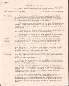 Document - KEN HESSE COLLECTION: ST. JOHN'S, BENDIGO ''PROGRESSIVE STEWARDSHIP'' CAMPAIGN FINAL REPORT