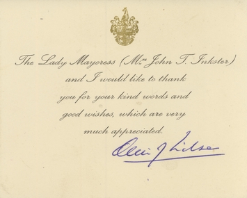 Document - THANK YOU CARD, 1951-1952