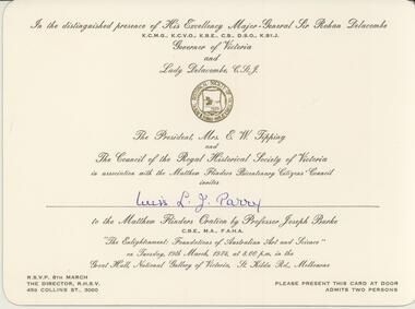 Document - INVITATION, 1974