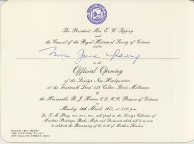 Document - INVITATION, 1974