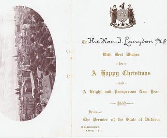 Document - THOMAS LANGDON COLLECTION: GREETING CARD, 1911