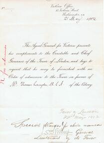 Document - THOMAS LANGDON COLLECTION: LETTER OF REQUEST, 1902