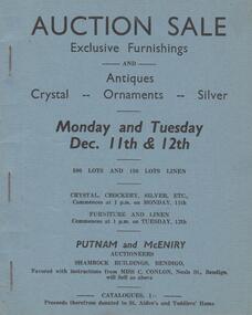 Document - LYDIA CHANCELLOR COLLECTION:  AUCTION CATALOGUE C. CONLON, NEALE ST, BENDIGO