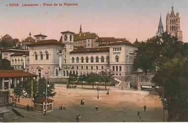 Postcard - ROY AND DORIS KELLY COLLECTION: LAUSANNE, PLACE DE LA RIPONNE, 1900-1920