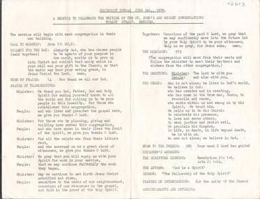 Document - KEN HESSE COLLECTION: CHURCH SERVICE PROGRAMME