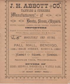 Document - J.H. ABBOTT & CO PALL MAL AND MARKET SQUARE, BENDIGO