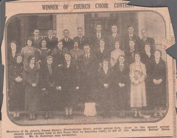 Newspaper - KEN HESSE COLLECTION: ST. JOHN'S CHURCH CHOIR