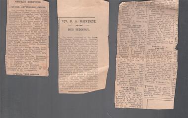 Newspaper - KEN HESSE COLLECTION: NEWSPAPER ITEMS ST. JOHN'S PRESBYTERIAN CHURCH, BENDIGO