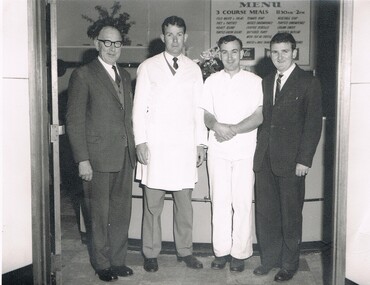 Photograph - NORM GILLIES COLLECTION: FOUR MEN AT ENTRY TO KENTUCKY CAFÉ
