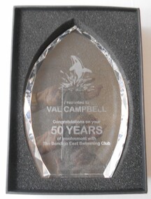 Award - VAL CAMPBELL COLLECTION: GLASS TROPHY, 2017