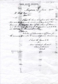 Document - ALMOND ROWE WILLIAMS COLLECTION: COPY OF LETTER