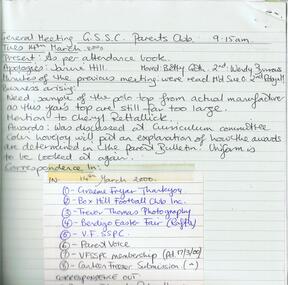 Document - GOLDEN SQUARE SECONDARY COLLEGE COLLECTION: PARENTS CLUB, 2000