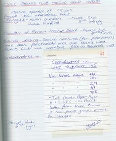 Document - GOLDEN SQUARE SECONDARY COLLEGE COLLECTION: PARENTS CLUB MEETINGS1995-1999, 1995-1999