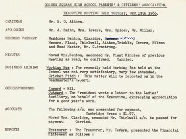 Document - GOLDEN SQUARE SECONDARY COLLEGE COLLECTION: P & C ASSOC