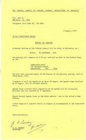 Document - CEPA COLLECTION: NOTICE OF MEETING 3 AUGUST 1978