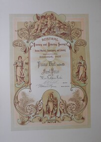 Document - FOSTER AND WILSON COLLECTION: CERTIFICATE AUSTRAL LITERARY AND DEBATING SOCIETY, 1907