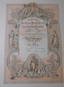 Document - FOSTER AND WILSON COLLECTION: CERTIFICATE AUSTRAL LITERARY AND DEBATING SOCIETY, 1908