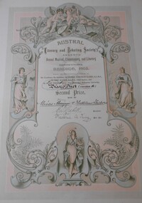 Document - FOSTER AND WILSON COLLECTION: CERTIFICATE AUSTRAL LITERARY AND DEBATING SOCIETY, 1903