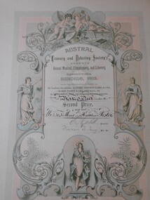 Document - FOSTER AND WILSON COLLECTION: CERTIFICATE AUSTRAL LITERARY AND DEBATING SOCIETY, 1903