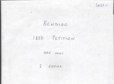 Document - CD OF BENDIGO 1856 PETITION, 1856