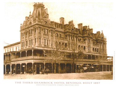 Photograph - SEPIA PHOTOGRAPH THE THIRD SHAMROCK HOTEL BENDIGO, BUILT 1897