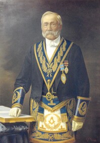Photograph - PHOTOGRAPH COPY OF ORIGINAL PAINTING  OF W C VAHLAND, ARCHITECT, IN MASONIC REGALIA