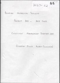 Document - COLLECTION MANAGEMENT STRATEGY 2007, Oct 2007