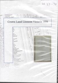 Archive - CROWN LAND LICENCES VICTORIA, 1856, 1856