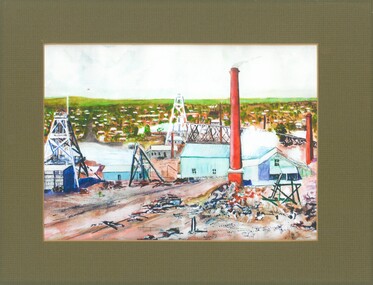 Photograph - JOHN HALL COLLECTION: COLOURED PHOTOGRAPH -  CALIFORNIA GULLY MINE,MOUNTED