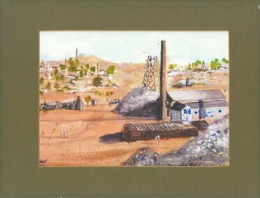 Photograph - JOHN HALL COLLECTION: COLOURED PHOTOGRAPH -  HUSTLER'S REEF MINE